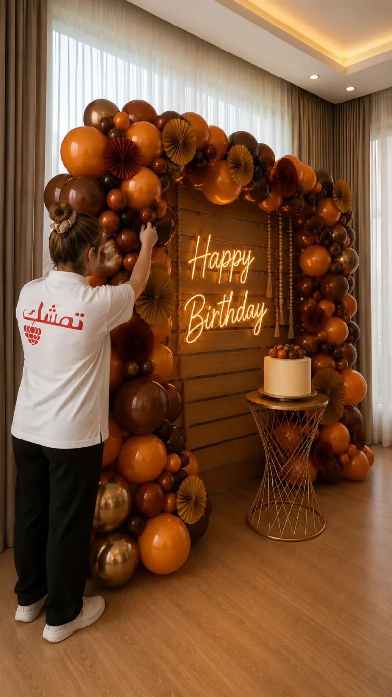 اجرای بادکنک آرایی تم پاییزی
