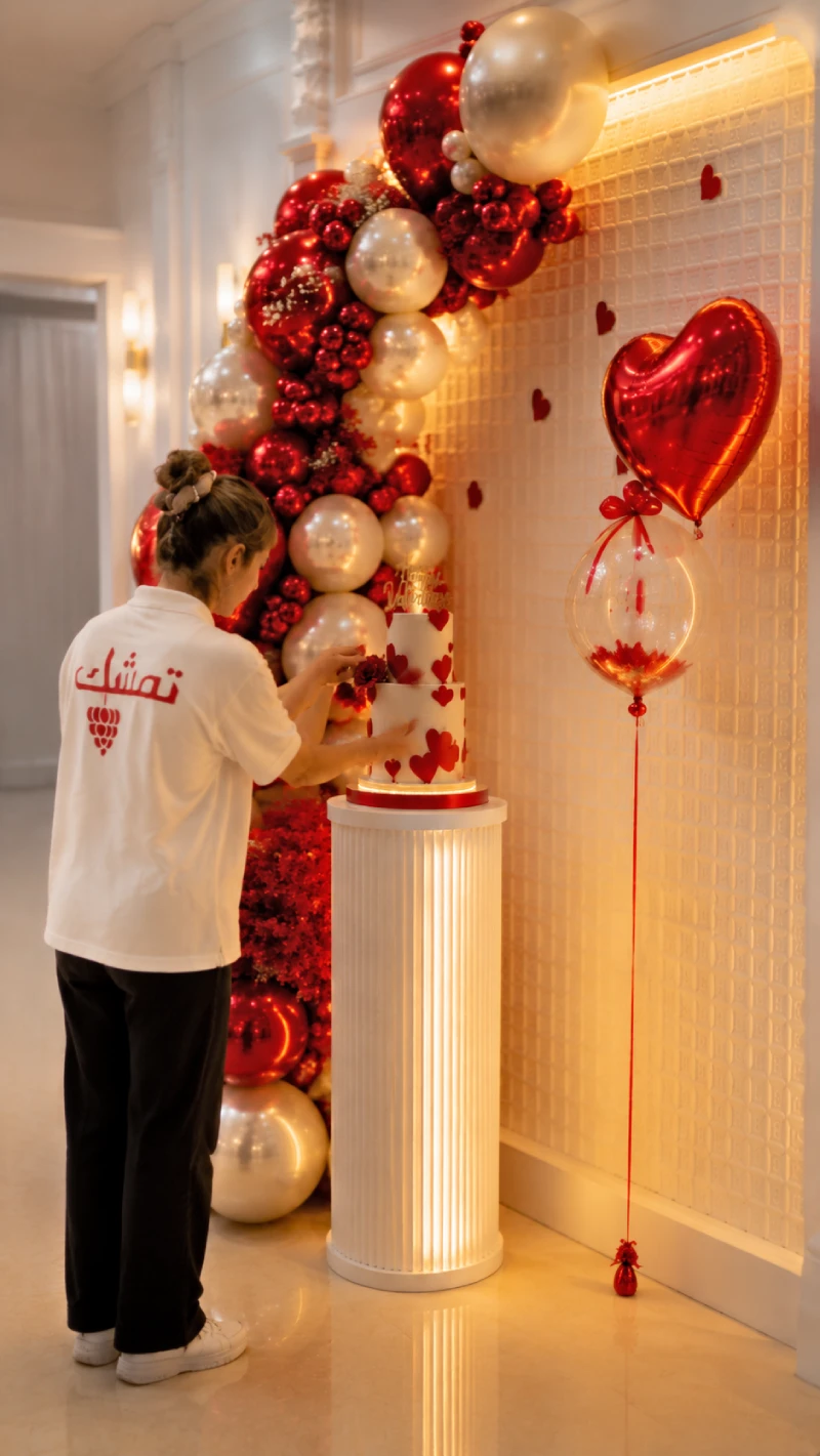 اجرای بادکنک آرایی ولنتاین تمشک