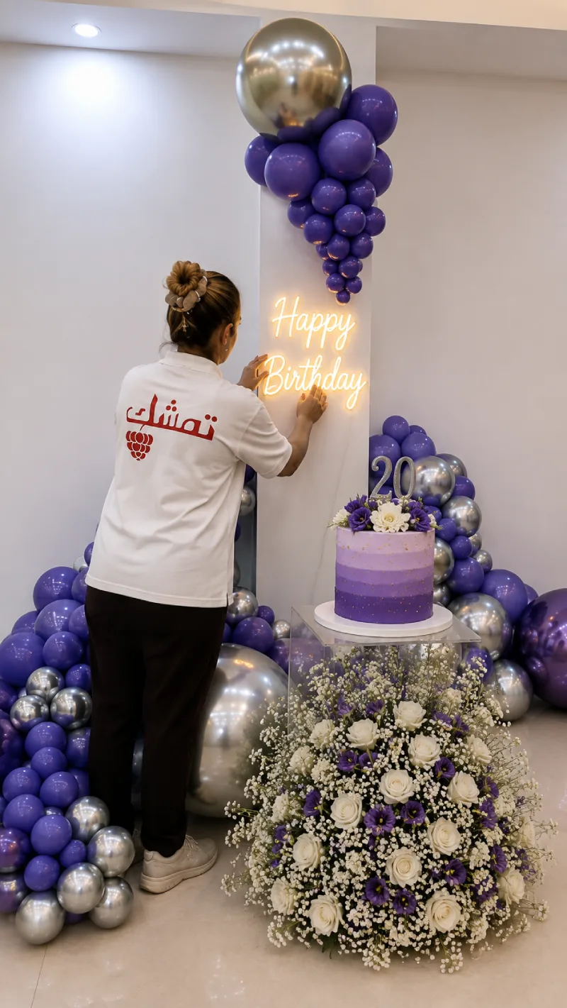 بادکنک آرایی بنفش توسط گروه تمشک