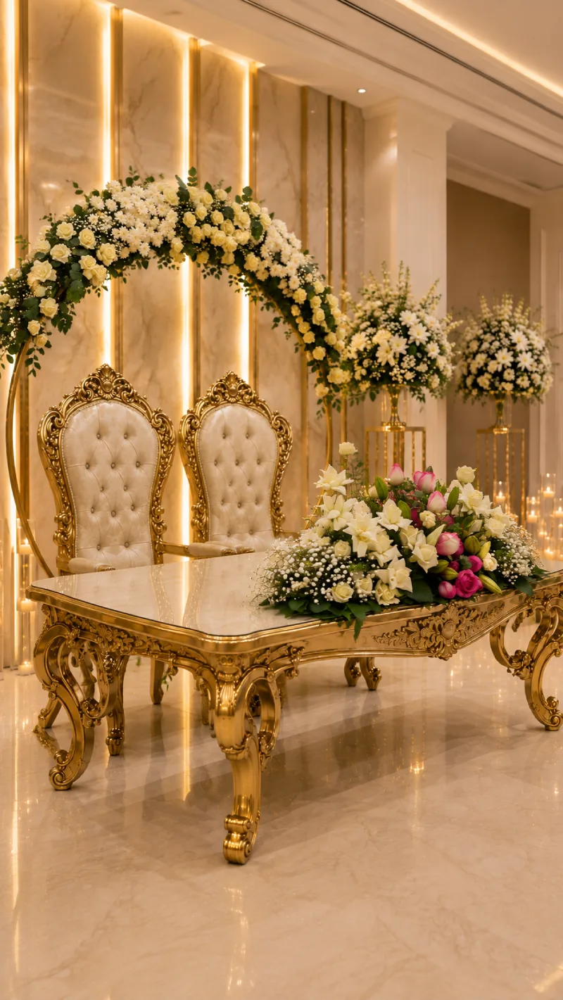 گل آرایی جایگاه عروس