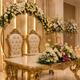 گل آرایی جایگاه عروس